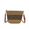 Bolso de Mano Tejido Vintage Nuevo 2026 Bolso Cruzado Pequeño a Rayas Bolso de Paja Bolso de Playa Bolso de Hombro Único para Viajero