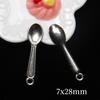Mini Jogo de Louças Simulado Garfo Colher de Liga Miniatura Comida Brinquedo Conjunto Louças Acessórios Boneca Kerr Acessórios Brinquedo