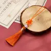 Marcador de Página 8cm com Borla USB Borla Fio de Nylon Jade Nó Pequeno Nó Chinês Decoração Pendente Embalagem Caixinha de Doces para Casamento Bolsa Borla Pendente
