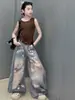Conjunto de Verano para Niñas 2026 Nuevo Casual Estilo Coreano Chaleco Sencillo Combinado con Pantalones de Letras Graffiti Moderno