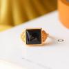 Gema de jade de Hetian con incrustaciones de plata de ley 925 No. Anillo de 8 piezas, elegante, estilo étnico, abierto, ajustable, de plata.
