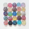 10mm cluster de cristal de minério estrelas acessórios para joias diy broca de resina redonda base plana brincos colar material diy