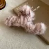 Pinza Elegante de Felpa con Estampado de Leopardo para Otoño e Invierno, Pinza de Tiburón Exquisita de Gama Alta para Cabello Grueso, Accesorio Vintage para el Cabello para Mujeres