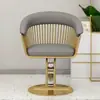 Silla de peluquería personalizada, silla de belleza de lujo ligero en color dorado, asiento para barbería, silla de peluquería con función de elevación y giro, silla de barbería