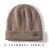 100 Chapéu de Cashmere Puro Unissex Duplo Espessamento Inverno Chapéu de Cashmere Puro Baotou Chapéu de Malha Stack
