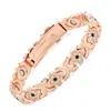 Pulsera magnética de moda europea y americana, superventas transfronteriza, lujo ligero, trébol de la suerte, aleación con incrustaciones de diamante, pulsera de joyería magnética de una sola fila para mujer