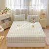 Juego de Sábana Bajera Ajustable de una Pieza Lavable Clase A y Cubre Cama para Camas Individuales y Dobles, Dormitorio Estudiantil Cubierta Completa Antideslizante Fija Colchón Juego de Tres Piezas