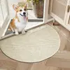 Alfombra Semicircular de Color Sólido Imitación Sisal, Antideslizante, Anti-Arañazos de Gato, Felpudo para Sala de Estar, Resistente a Manchas, Resistente al Desgaste, Alfombra para Puerta de Entrada