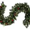 Guirlanda de Frutas Vermelhas de Natal 180cm/ 2,7m Encriptada Vermelha Decoração de Natal Guirlanda de Porta Guirlanda de Porta