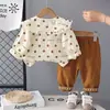 Conjunto de Ropa de Primavera para Niñas 2026 Nuevo Elegante Ropa Infantil, Pantalones para Niños, Conjunto de Dos Piezas con Camisa Estampada de Perros de Moda para Bebé Niña
