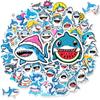 50 nuevas pegatinas de grafiti de la serie de tiburones marinos de Amazon, pegatinas de taza de agua para computadora con cuenta de mano de dibujos animados