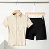 Top de Yoga Feminino Camiseta Esportiva para Verão, Secagem Rápida Respirável Manga Curta Roupa Fitness para Tênis, Corrida e Ciclismo