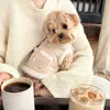 Casaco de Pet Cachorro com Tração Outono e Inverno Mais Veludo Cachorro Teddy Cachorro Pequeno Bichon Pomerânia Gato Roupas Quentes