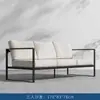 Villa Escandinava Patio Jardín Sofá Exterior Madera Plástico Impermeable Protector Solar Silla Sofá Muebles Sala de Estar Balcón Sofá