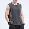 Chaleco sin mangas con cuello redondo para hombre, chaleco de seda de hielo para verano, para correr, para la parte superior del cuerpo, para deportes de hielo, camiseta sin mangas de secado rápido