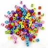 Cuentas Sueltas Acrílicas de 6 mm Coloridas Letras Esmaltadas al Óleo en Inglés Accesorios de Joyería DIY Cuentas para Educación Temprana de Niños