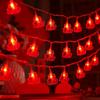 Linterna Roja Pequeña de Año Nuevo Cadena de Luces LED Linterna Decoración Colgante del Festival de Primavera Año Nuevo 2025 Año del Dragón Adornos Colgantes para Atmósfera de Año Nuevo