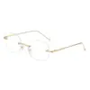 Gafas de Moda Sin Montura Puro Deseo, Gama Alta, Gafas Simples Anti Luz Azul, Estilo Lujo Ligero Gafas de Miopía Sin Montura Terminadas