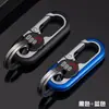 Chaveiro de Carro Masculino Metal Pendurado na Cintura Negócios Exquisito Chaveiro Duplo Anel Pingente de Chaveiro Presente*