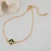 Collar Minimalista Personalizado de Malaquita en Forma de Rombo para Mujer, Nuevo Conjunto de Pulsera de Cadena para Clavícula Simple de Moda