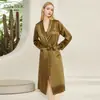 Robe de seda pesada de 19 mm para mulheres, 100% seda de amoreira, comprimento médio, adequado para comércio transfronteiriço, pode ser usado fora de casa como roupa de casa ou roupão de manhã