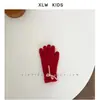 Lindo Diseño de Moño de Nicho Guantes a Prueba de Frío de Otoño Invierno para Niños Niños y Niñas Guantes de Punto Gruesos Calientes para Bebé