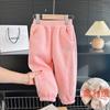 Pantalones Gruesos Forrados de Polar para Niños Estilo Deportivo Casual Sueltos Pantalones de Polar para Bebés y Niños Pequeños Pantalones de Chándal de Invierno Modernos