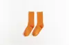Novedad Otoño e Invierno Calcetines para Mujer Ins de Moda Calcetines Apilables de Raya Vertical Color Sólido Casual de Media Caña Color Caramelo Calcetines Versátiles