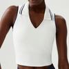 Ropa Deportiva de Tenis Transfronteriza con Cuello Alto para Mujer, Talla Grande con Almohadilla en el Pecho, Chaleco Deportivo sin Mangas de Secado Rápido para Yoga, Fitness, Running