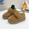 Botas de nieve forradas de felpa para bebé, invierno, talla pequeña, velcro, fáciles de poner y quitar, forro de felpa engrosado, antideslizantes, cálidos, zapatos de algodón