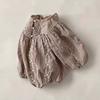 Mameluco Enterizo de Princesa Bordado para Bebés de Estilo Coreano de Primavera y Otoño para Bebés de 100 Días y de Un Año