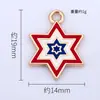 Venta Caliente Transfronteriza Colgante de Estrella de Seis Puntas del Día de la Independencia Estadounidense Accesorios DIY Aleación con Goteo de Aceite Colgante Individual Joyería al por Mayor