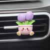 Adornos para coche nuevos, bonita planta en maceta, decoración floral curativa, clip de aromaterapia para salida de aire acondicionado de coche.