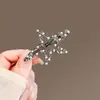 Horquilla de estilo coreano con diseño de nicho, con forma de estrella de mar y perla, elegante, con forma de pico de pato, para flequillo, con borde roto, para el pelo.