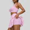 Falda de Tenis de Cintura Alta Juyitang Ropa de Fitness Vestido Deportivo Transpirable con Almohadillas Integradas Anti-Exposición Ropa de Yoga para Mujer