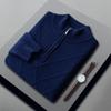Suéter de cachemira de montaña para hombre, nuevo, grueso, de cuello alto simulado, informal, con cremallera, holgado, de otoño e invierno