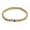 Pulsera de Perlas Transfronteriza para Mujer, Cuentas de Arroz de Colores, Ojos, Piedra Negra de Hiel, Cadena de Bolas de Acero Inoxidable, Venta al por Mayor