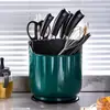 Soporte Giratorio para Cuchillos de Cocina Estante de Almacenamiento Encimera Multifuncional Soporte para Palillos Caja de Almacenamiento Integrada Estante de Cuchillos para el Hogar