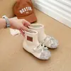 Botas con Lazo para Niñas 2026 Nuevo Estilo Otoño/Invierno Botines de Cristal para Niñas Pequeñas, Botas Martin de Princesa para Niños