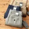 Calça Casual Masculina de Linho 100% Puro Estilo Fino Verão 2026, Luxo Leve, Confortável, Respirável, Absorvente de Suor, Perna Reta Longa