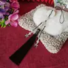 Yixiangfei hebilla de seguridad de tres colgantes borla 12 cm borla cheongsam vestido cara de caballo colgante de jade decoración colgante de cintura tapeta de presión paso prohibido