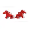 Caballo Rojo Festivo Caballo de Madera Joyería con Goteo de Aceite Accesorios Colgante de Caballo del Año Nuevo para Collar Llavero Cadena para Teléfono Móvil Colgante Hecho a Mano