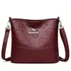 Popular Bolso de Moda para Mujer, Bolso Cubo Elegante de Cuero Suave Multicapa, Bolso de Hombro Cruzado de Gran Capacidad para Madres de Edad Media
