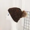 Chapéu de tricô com ponto de bolinha inverno quente bola de lã boné de lã boné monocromático atacado chapéu de curling ao ar livre