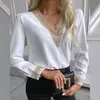 Ebay Aliexpress Nueva Moda de Otoño Camisa de Manga Larga con Adorno de Encaje Camisa