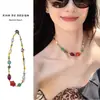 Estilo Étnico Dopamina Acrílico Cerámica Geométrico Collar para Mujer Retro Lujo Ligero Cadena para Clavícula Nuevo Estilo Chino Versátil Collar