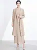 Suéter Cardigan de Punto Intelectual Simple Cuello de Solapa Longitud Media Estilo Perezoso Holgado Manga Larga Versátil Cardigan de Lana Miyake