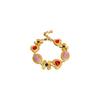 Collar de diamantes con retrato de flores de estilo antiguo medio, nuevo collar de nicho con cadena de clavícula de temperamento de estilo corte retro para mujer