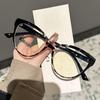 Gafas de Gato Populares de Internet Ins Wind Marco para Mujer Ajustable para Miopía Rostro Cuadrado Redondo Luz Azul Antirradiación Gafas Planas