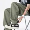 Calça Casual Reta Respirável de Malha Fina de Secagem Rápida Versátil para Homens, Nova Marca Tendência de Verão Calça Longa Solta de Seda de Gelo